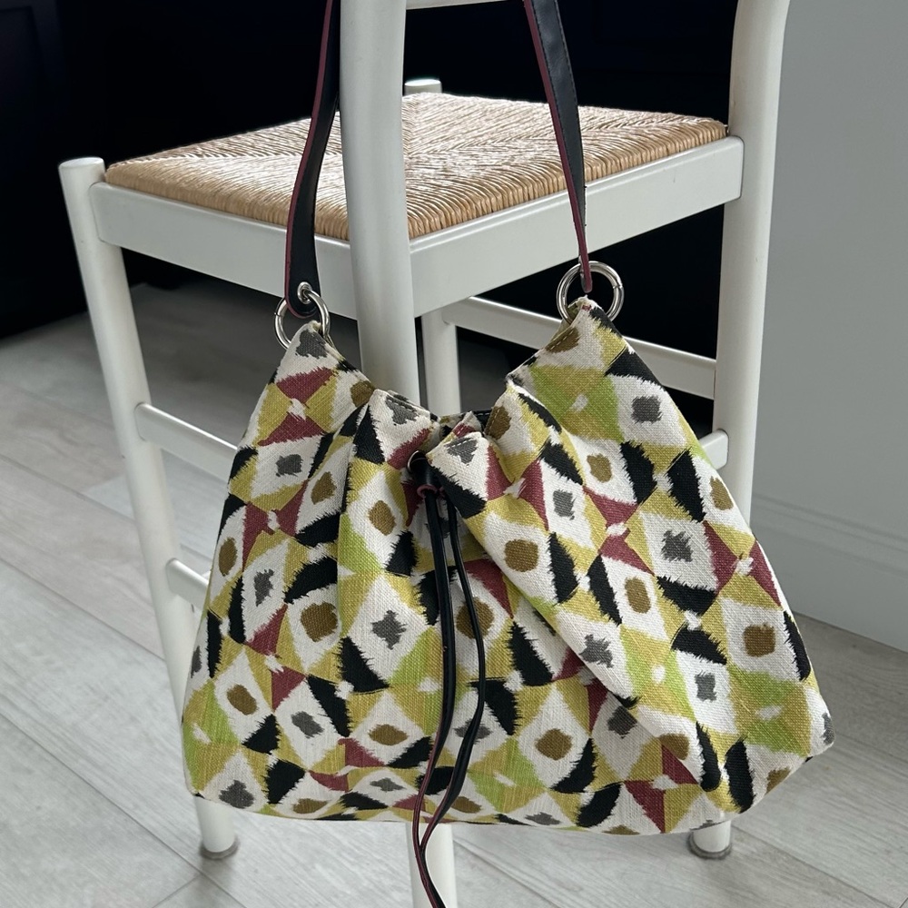 Stephanie Johnson geometric design drawstring bag